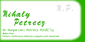 mihaly petrecz business card